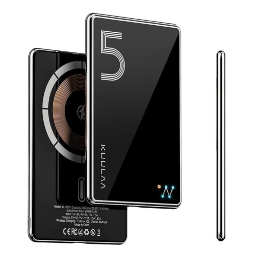 5000 mAh Power Bank Magnetic Wireless Charger 20W Black External Battery Fast Charging for iPhone 16 15 Mobile Power Bank