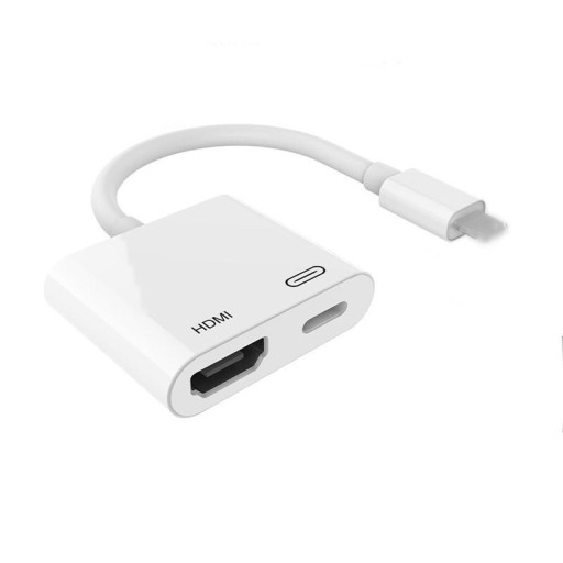 Lightning till HDMI-adapter med Lightning-port för Apple-enheter Anslutning till TV eller monitor med HDMI-kabel Vitt utförande