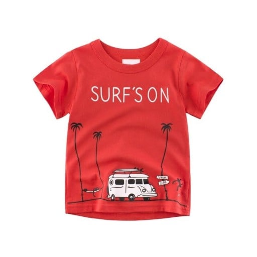 Pojk T-shirt med bil B1416