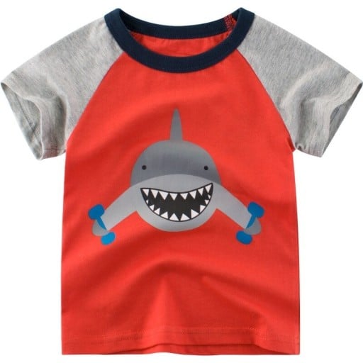 Pojk T-shirt med djur B1490