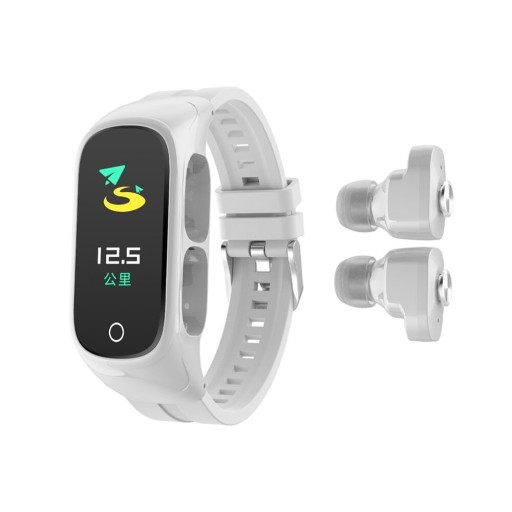Smart fitnessklocka med inbyggda hörlurar