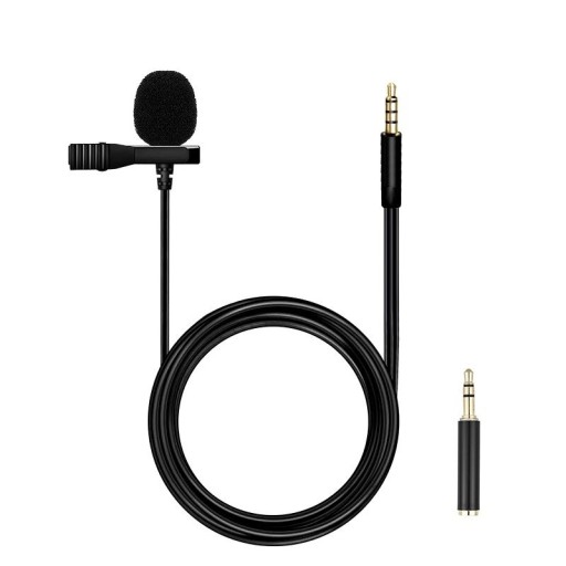 Lavalier mikrofon med adapter