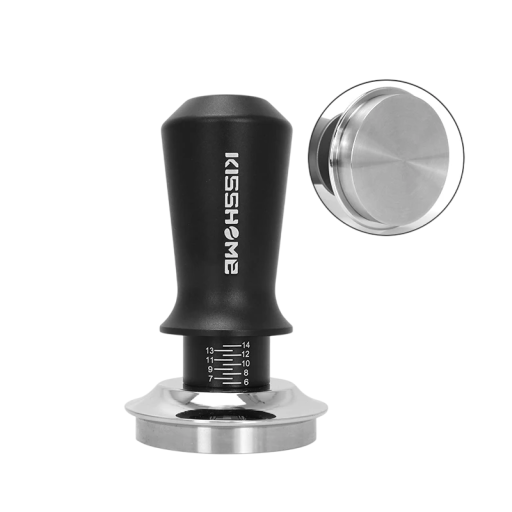 53 mm kahvijauhe tamper kaksinkertaisella jousella Ruostumattomasta teräksestä valmistettu tasapohja Ammattimainen espresso tamper