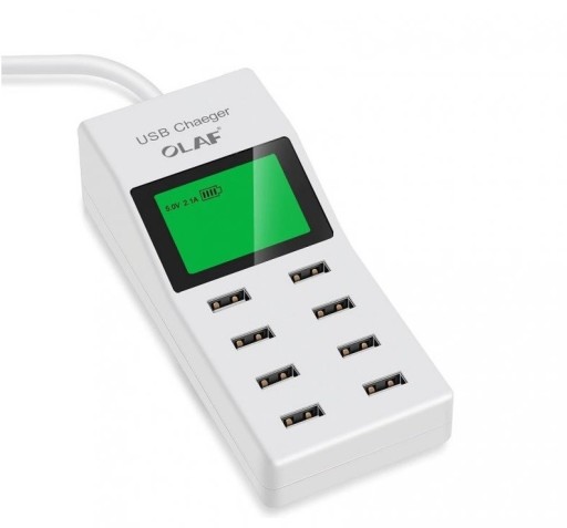 Laddare 8 USB-portar med display