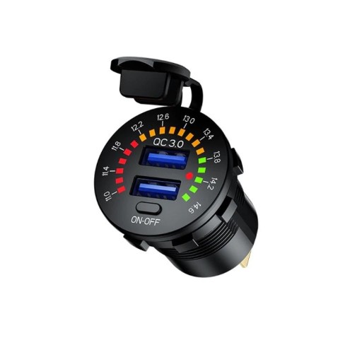 Dubbel USB-billaddare med lock K743
