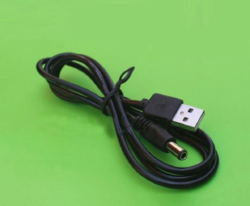 USB-strömkabel DC 5,5 x 2,5 mm 1 m