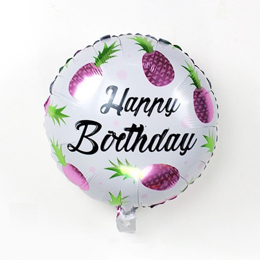 Födelsedag rund ballong med ananas J1398