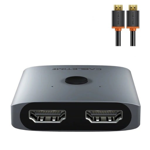 Dubbelriktad HDMI-switch 2:1 / 1:2 med HDMI-kabel