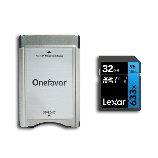 32GB SDHC-minneskort med PCMCIA-adapter