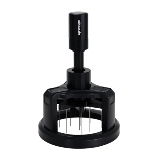 58mm Rotary Coffee Mixer with Stainless Steel Needles Espresso WDT Tool for Baristas Preparing Perfectly Even Puck