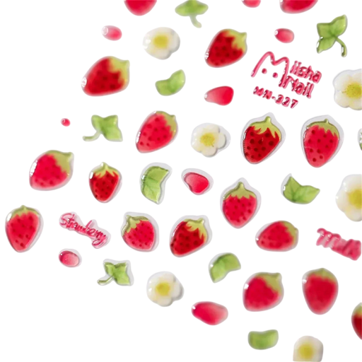 5D autocolantes de morango para unhas 1 unid fruta desenhada moda Nail Art DIY decoração deslizadores transferíveis adesivos de manicure acessórios de verão