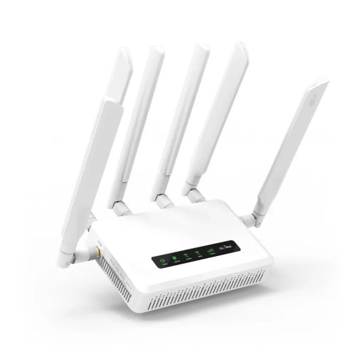 5G-reititin GL.iNet Spitz AX GL-X3000 kahdella SIM-kortilla Wi-Fi 6 AX3000 2402 Mb/s Multi-WAN OpenVPN ja WireGuard valkoinen kotiin ja toimistoon