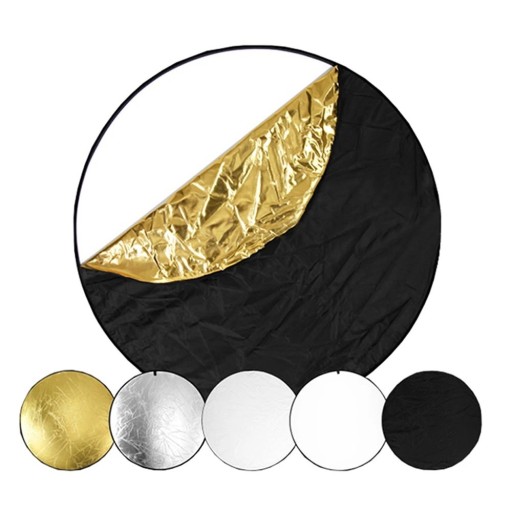 5in1 Runder Fotografie-Reflektor 60cm Tragbarer Faltbarer Lichtdiffusor mit Handhalterung Fotostudio Portraits Produkte Zubehör
