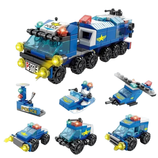 6-in-1 Poliisiauto Taittuva Lelu