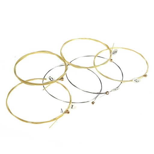 6 pcs Set of Strings for Acoustic Guitar Brass Hexagonal Steel Core Durable Guitar Strings with Clear Tone and Long Lifespan