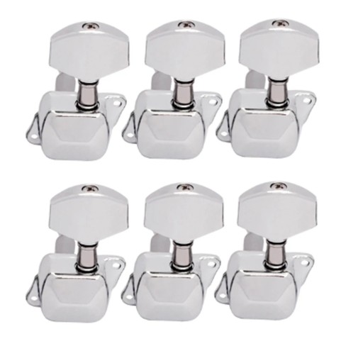 6 pcs Tuning Machines Y-02 Semi-Closed Tuning Pegs for Guitar Strings Metal Heads with 1:15 Gear Ratio Stable Tuning for Acoustic Guitar