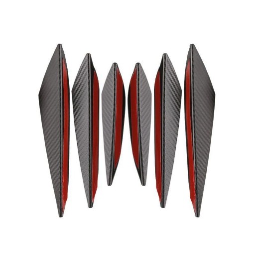 6 pezzi di protezione per paraurti 20 cm 16,5 cm 13,5 cm Set universale anti-collisione con motivo carbonio Decorazioni tuning per la parte anteriore