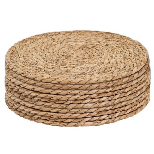 6 st runda rottingunderlägg 30x30 cm handvävda grytunderlägg naturliga isoleringsmattor för bord för bröllop och hedekor