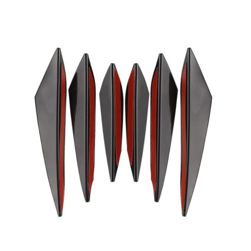 6 stk sorte beskyttelseslister til kofanger 20 cm 16,5 cm 13,5 cm Universel kollisionssæt til tuning af biler Dekorativ beskyttelse af forreste kofanger
