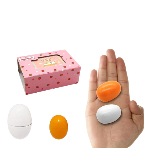 6 Stück Holz-Eier in Box Montessori Set von Küchenspielzeug für Kinder realistische Eier mit Eigelb und Schale Lernspiel