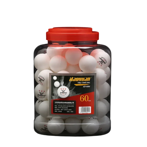 60 ks míčků na ping pong 40 mm 2,8 g Tréninkové míčky na stolní tenis ABS plast Odolné pingpongové míčky v plastové nádobě