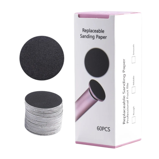 60 pcs discos abrasivos 180 grão para lima eléctrica para pés Remoção de pele endurecida Cuidados com os pés Pedicure discos de substituição