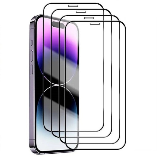 60D Protective Tempered Glass for iPhone 15 Plus 4 pcs Black