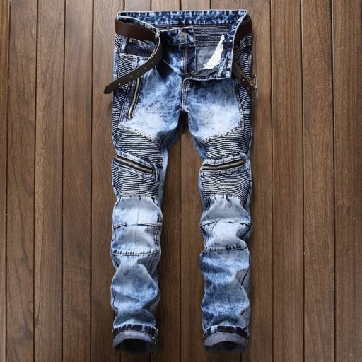 Herrjeans med dragkedjor till knä