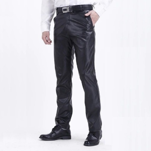 Herrskinnbyxor svarta