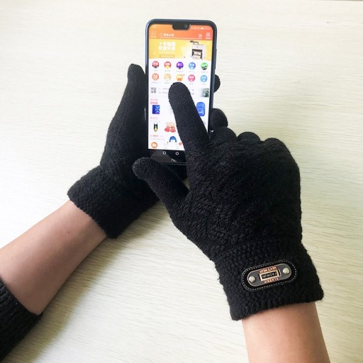 Stickade handskar för män