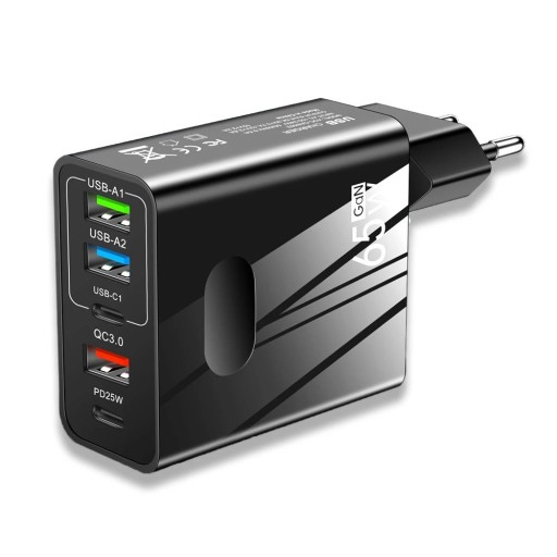 65W 5-ports hurtigopladningsadapter