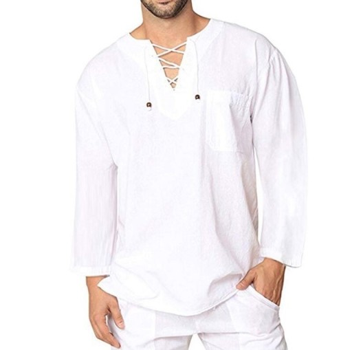 T-shirt herr med snörning F773