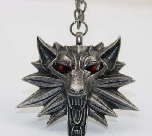 Herrhalsband med varg D304