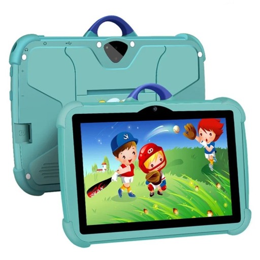 7 inch kindertablet Android 13 Quad-Core processor 4 GB RAM 64 GB ROM educatieve tablet met een duurzaam hoesje