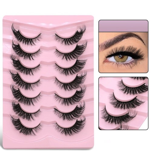 7 Paar falsche Wimpern Set Vollstreifen lange falsche Wimpern Wimpernverlängerungsset Natürliche Wimpern zum Aufkleben