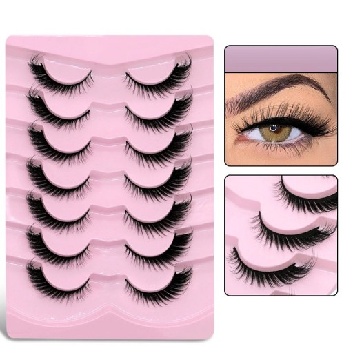 7 Paar falsche Wimpern Set Vollstreifen lange falsche Wimpern Wimpernverlängerungsset Natürliche Wimpern zum Aufkleben