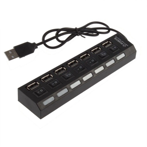 7-Port USB Charger with Switches