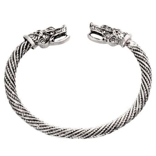 Öppet armband för män med drakar