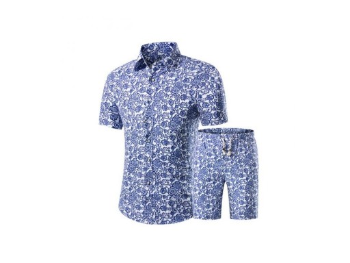 Mönstrat set för män - Skjorta och shorts