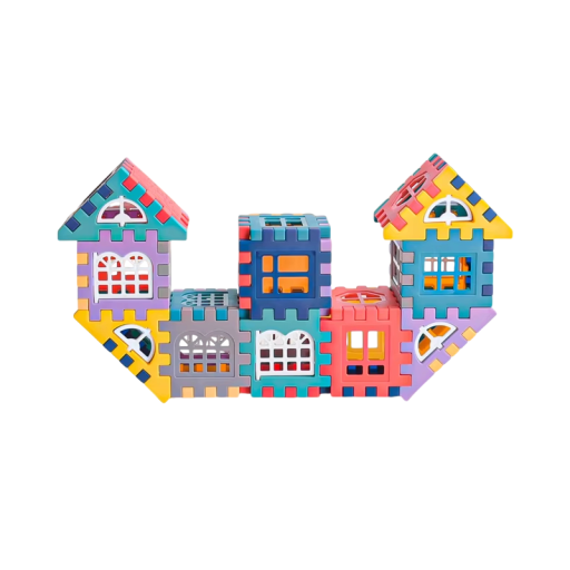 72 pièces de micro construction avec fenêtres Blocs de construction pour la construction de maisons Puzzle pliable Création de grandes constructions Jeu créatif pour enfants