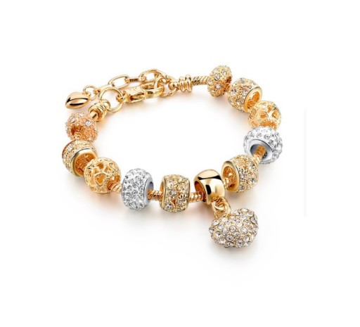 Guldpläterat damarmband CRYSTAL HEART