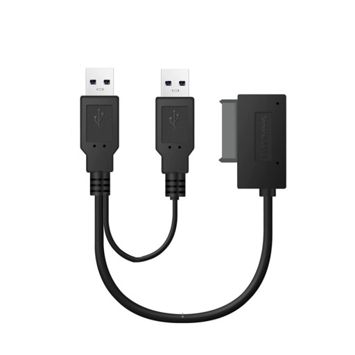 Dubbel USB till 13-stifts SATA M/M-anslutningskabel