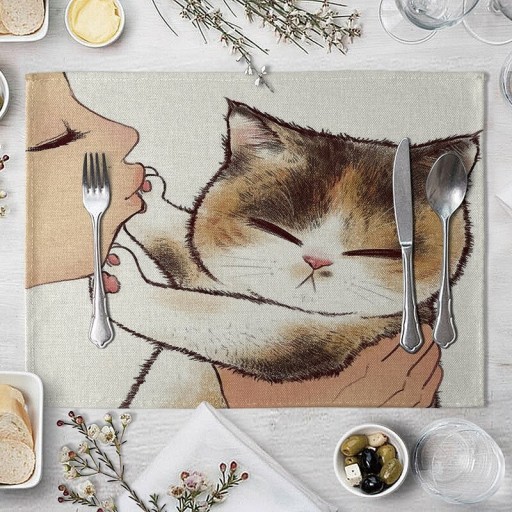 Underlägg med kattmotiv