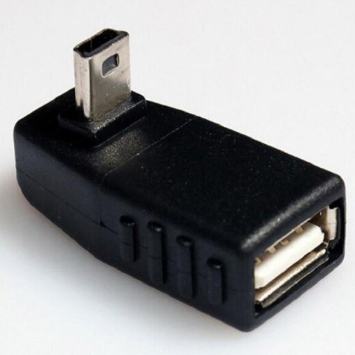 Vinklad adapter Mini USB 5pin till USB