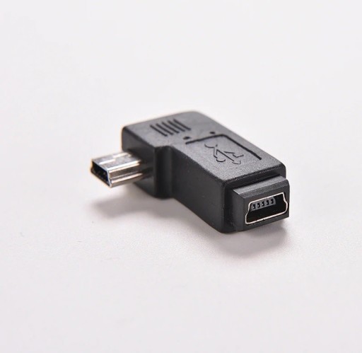 Mini USB 5pin M/F vinkeladapter