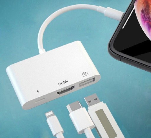 Apple Lightning till HDMI / USB / Lightning Hub