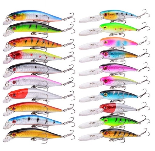 Set med fiskewobblers 20 st.