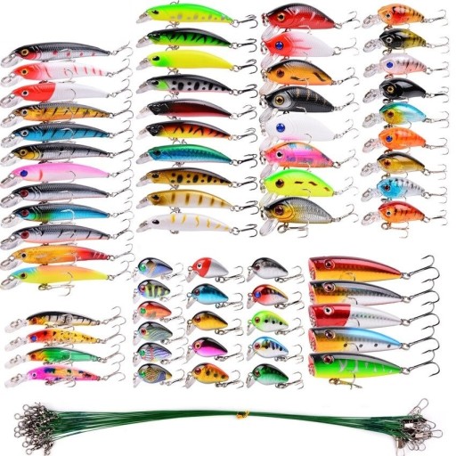 Set med fiskewobblers 84 st.