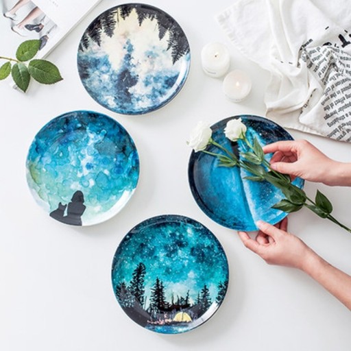Night sky tallrik set 4 st
