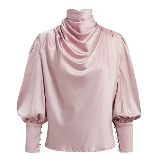 Rosa damblus med långa ärmar